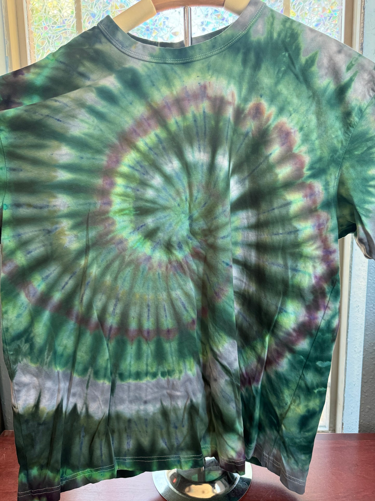 Green and Gray Spiral tie dye