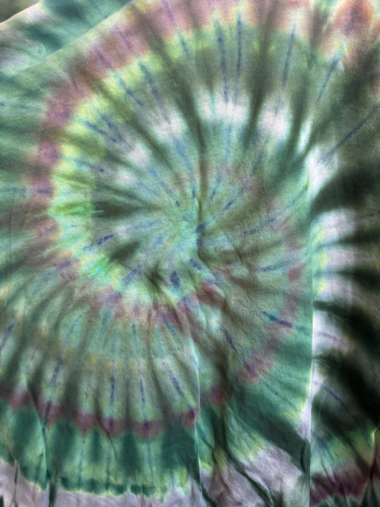 Green and Gray Spiral tie dye